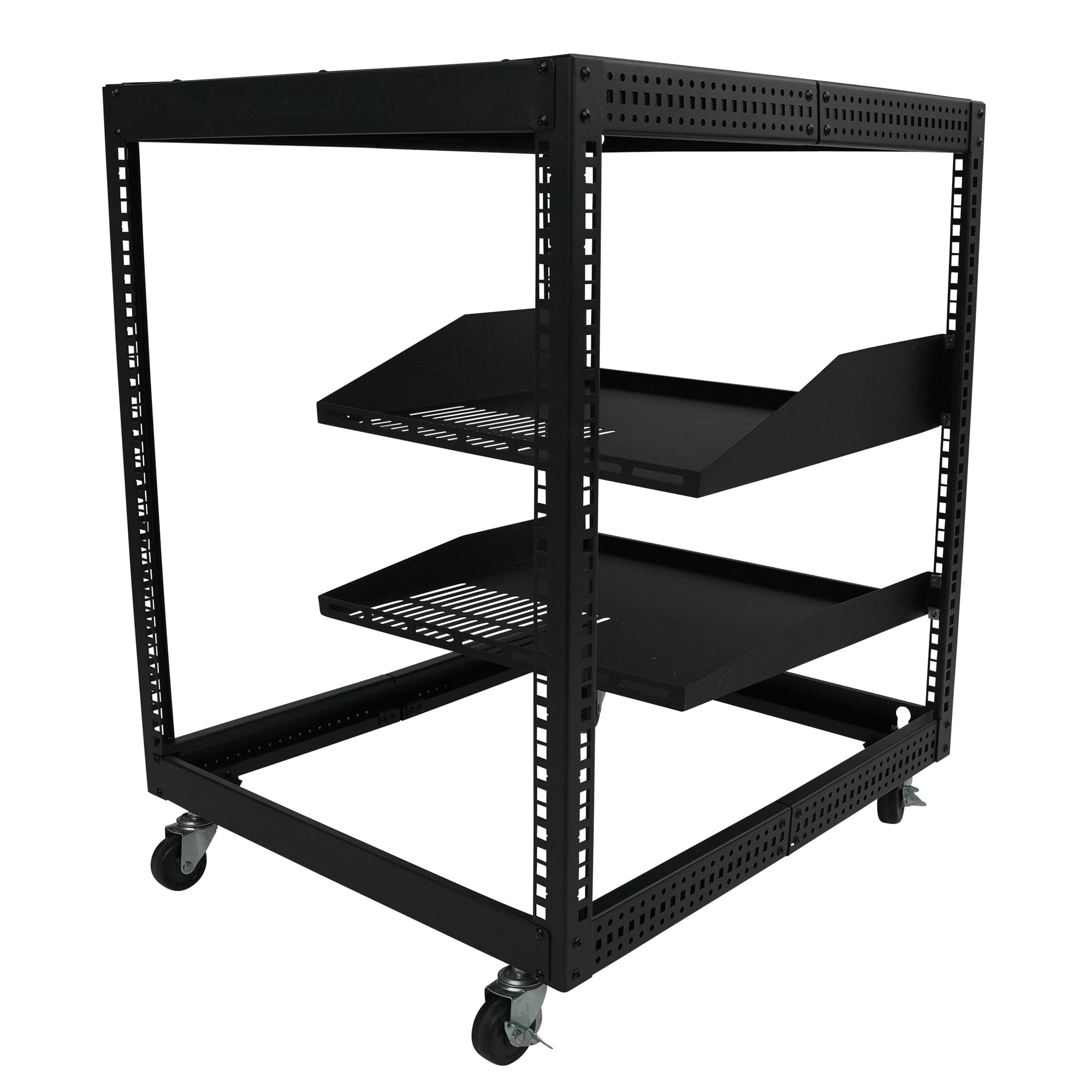 Pearington 12U Open Frame Server Rack, 23''-40'' Adjustable Depth, Fre ...