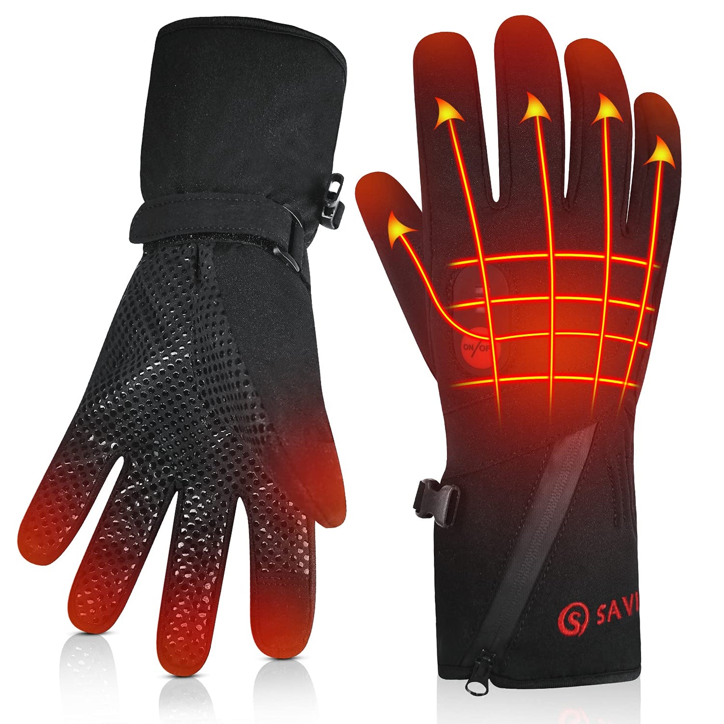 day wolf Electric Heated Gloves for Men Women, Rechargeable Waterproof Winter Hand Warmers with Touchscreen for Outdoor Activities(Small)