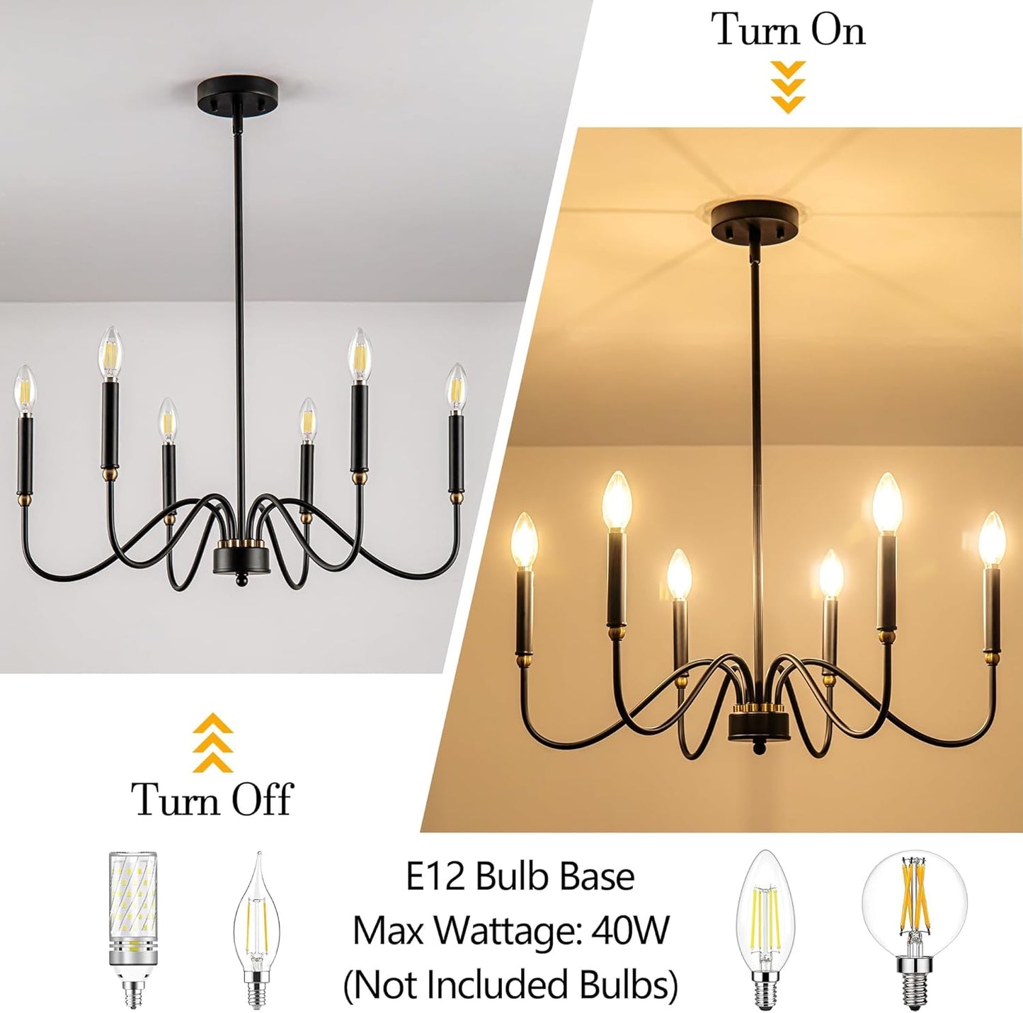 Chandeliers for Entryway Farmhouse Chandelier for Dining Room Light Fixture Hanging Lights for Living Room 6 Light Black Pendant Lights Kitchen