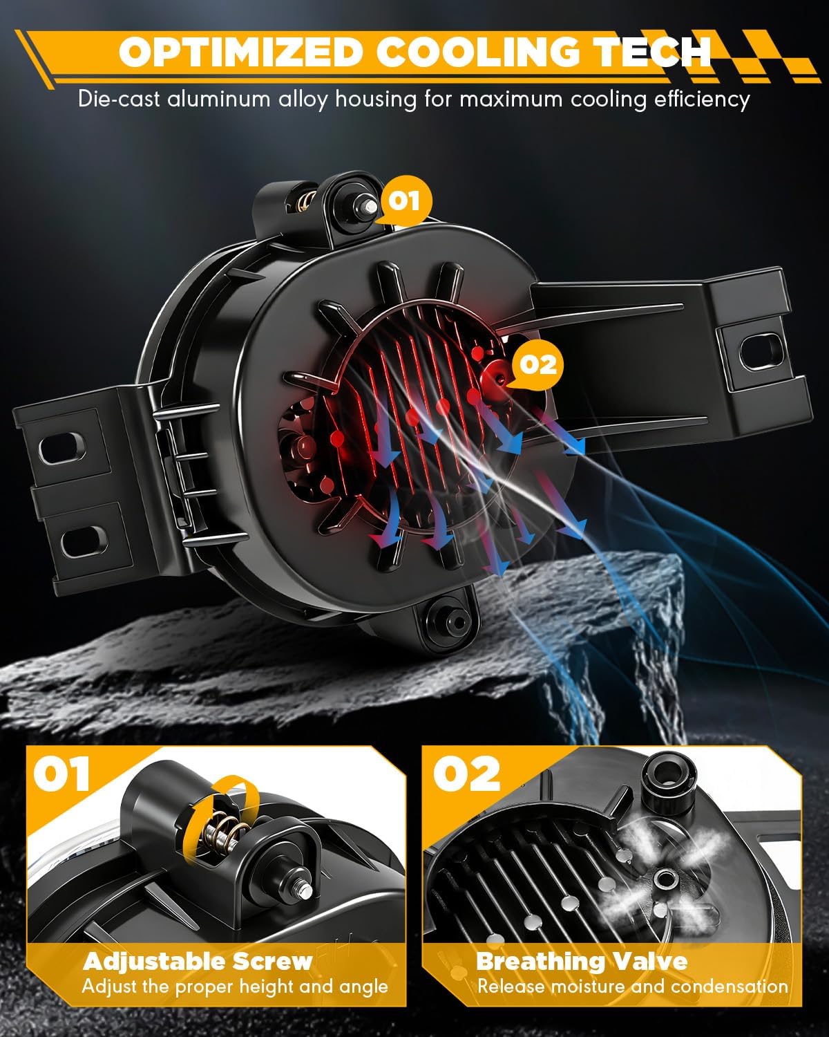 Auxbeam New LED Fog Lights with DRL, DOT Approved Bumper Fog Lamps for Dodge Ram 1500 2002-2008 Dodge Ram 2500/3500 2003-2009 Durango 2004-2006, 1 Pair Black