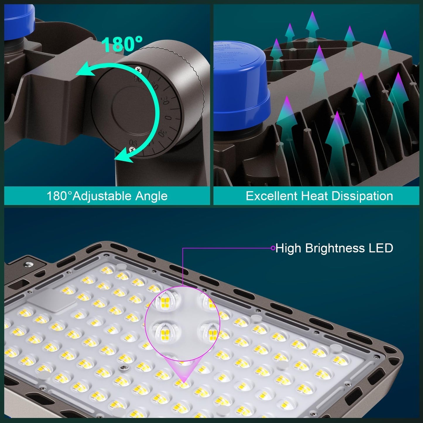 240W LED Parking Lot Light Dusk to Dawn Photocell 5000K Commercial Outdoor Area Light IP65 Waterproof 100-277V 36000LM Wall Mount 240W Wall Mount