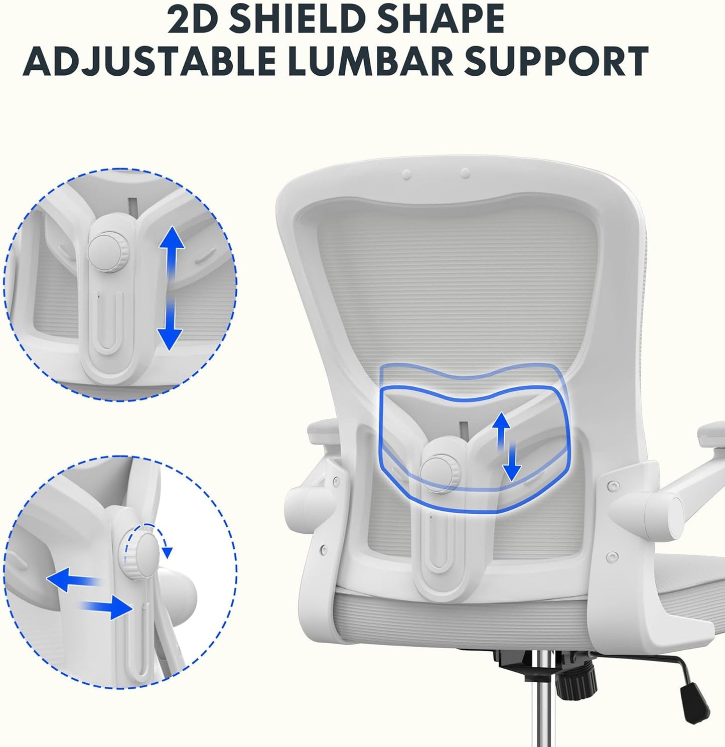 Big and Tall Mesh Office Drafting Chair,Comfortable Computer Chairs with Adjustable Lumbar Support and 3D Flip-Up Armrests,Standing Desk Chairs for