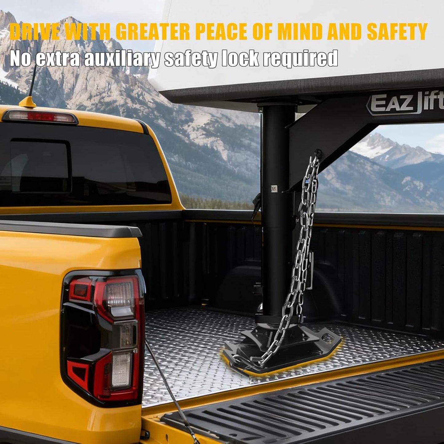 3” Lift 2-5/16" Gooseneck Ball Hitch (Reinforced Base/Ribs), Replace#GNXA2000, 4pcs Anti-tilt PU Washers, Built-in 5th Wheel Lock Holes, Black Matte, 38000lbs 3.0 Inch Lift