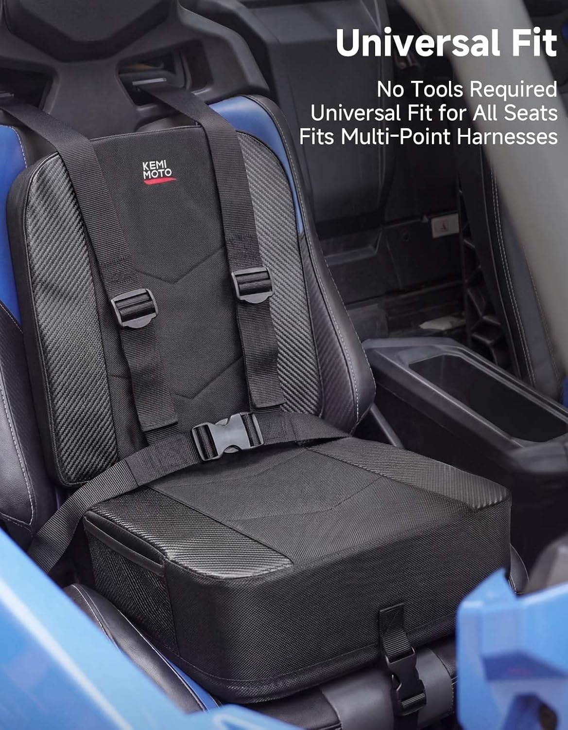 KEMIMOTO UTV Seat Cushion for Smaller Riders, Universal Harness Fit, High-Density Foam 5" Cushion for Stock and Aftermarket UTV Seats