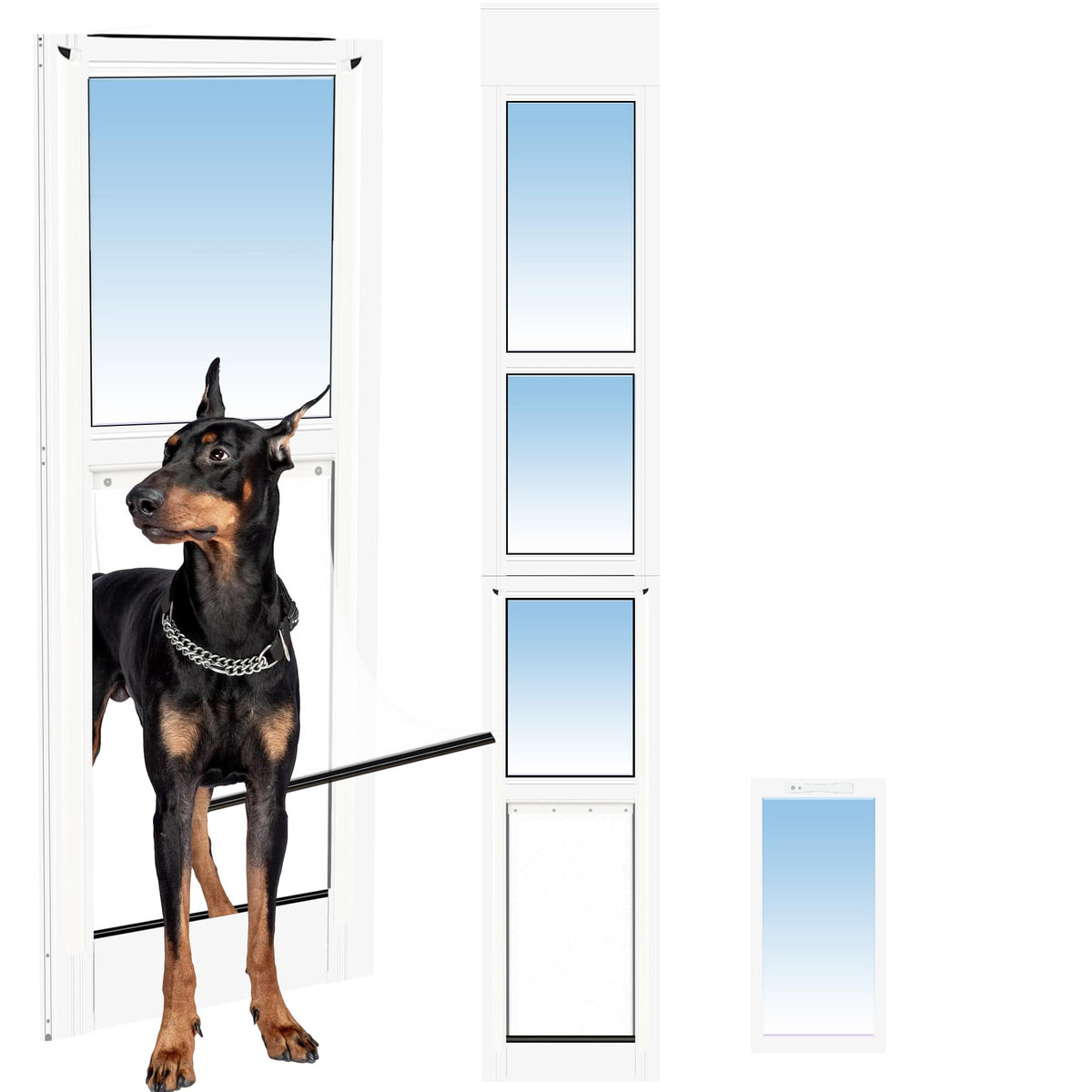 XL Dog Door for Sliding Door 91.14"-96.46" Adjustable Height XLarge
