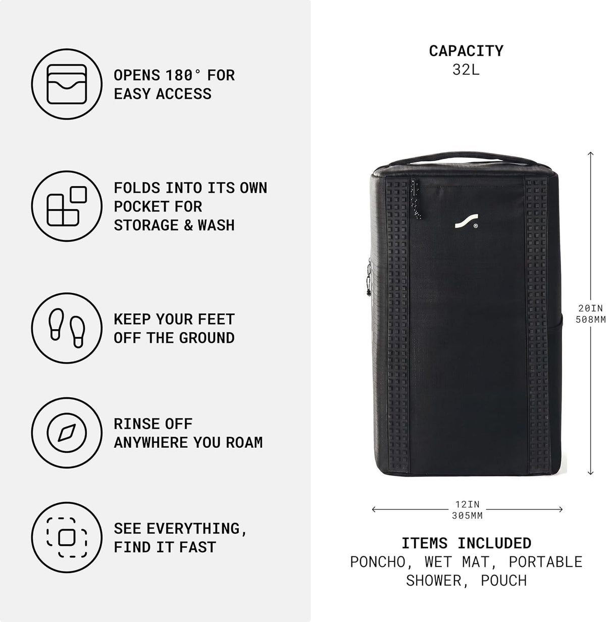 SAAL Surf Kit | Water-Resistant Backpack, Changing Poncho, Wetsuit Mat, Portable Shower & Waterproof Pouch