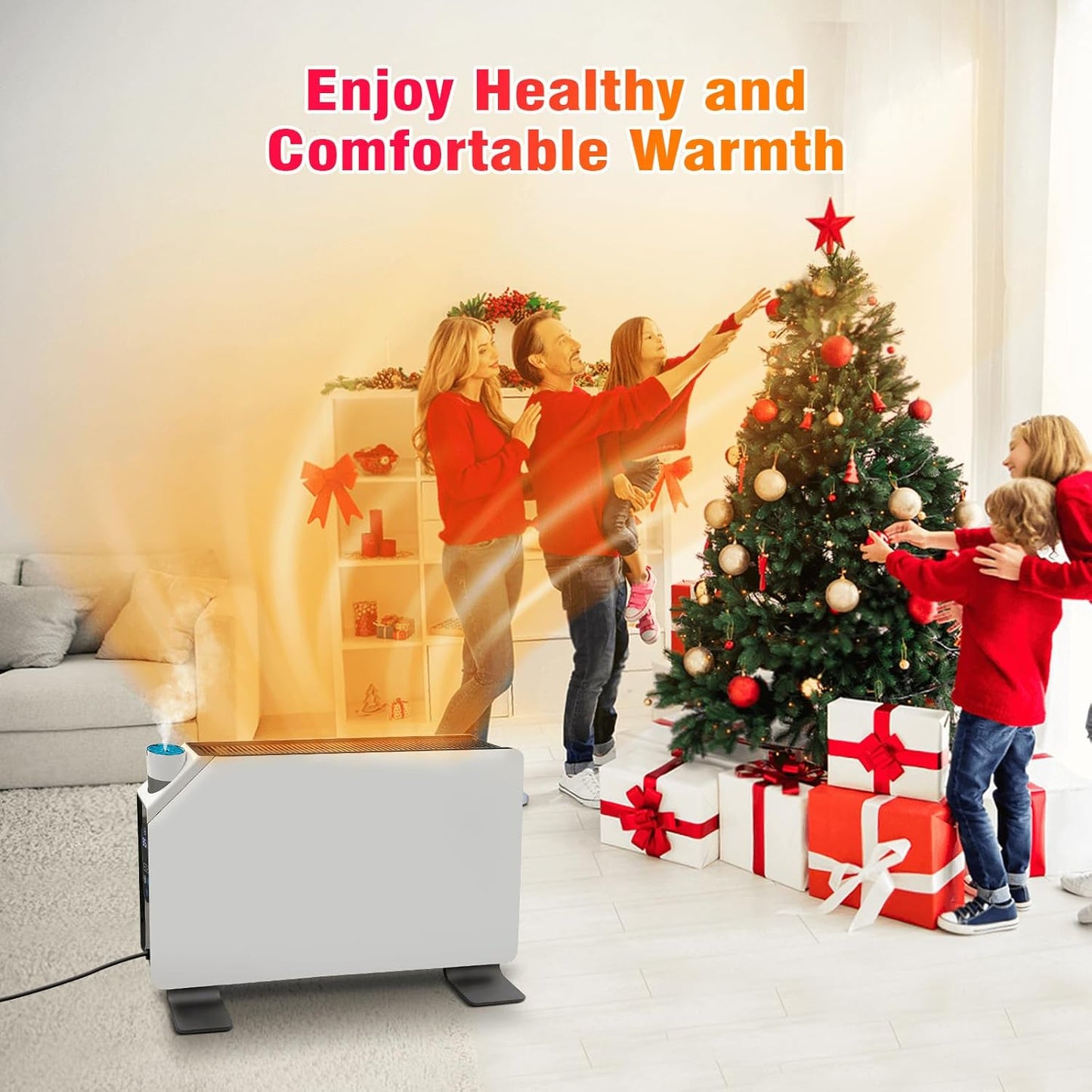 CTSC Convection Heater - Panel Heater - Space Heater Indoor Large Room - 750W/1500W Convection Panel Heater with Remote Control, Adjustable