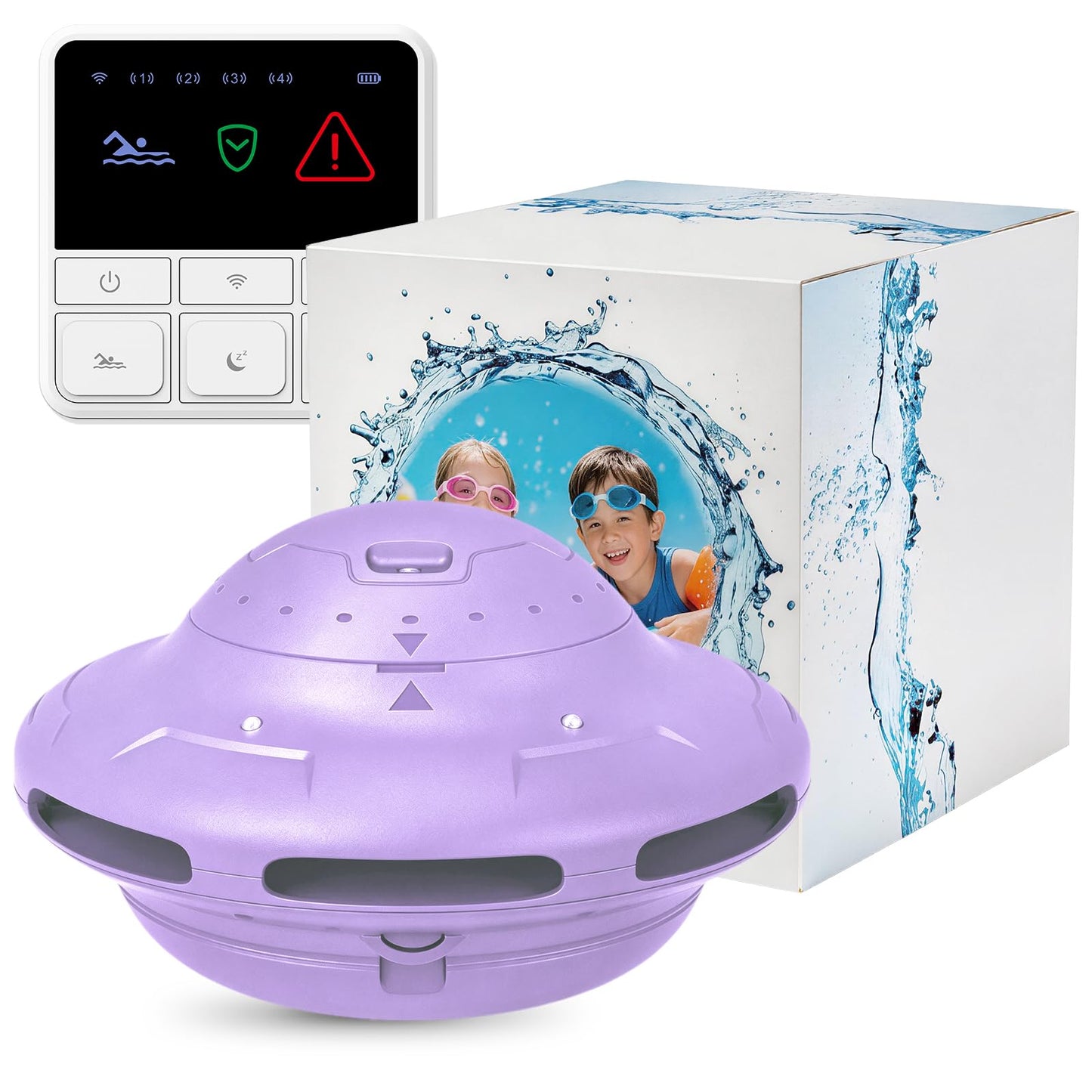 Smart Pool Alarm App Connectivity | Real-Time Phone Alerts & Adjustable Sensitivity (Purple)
