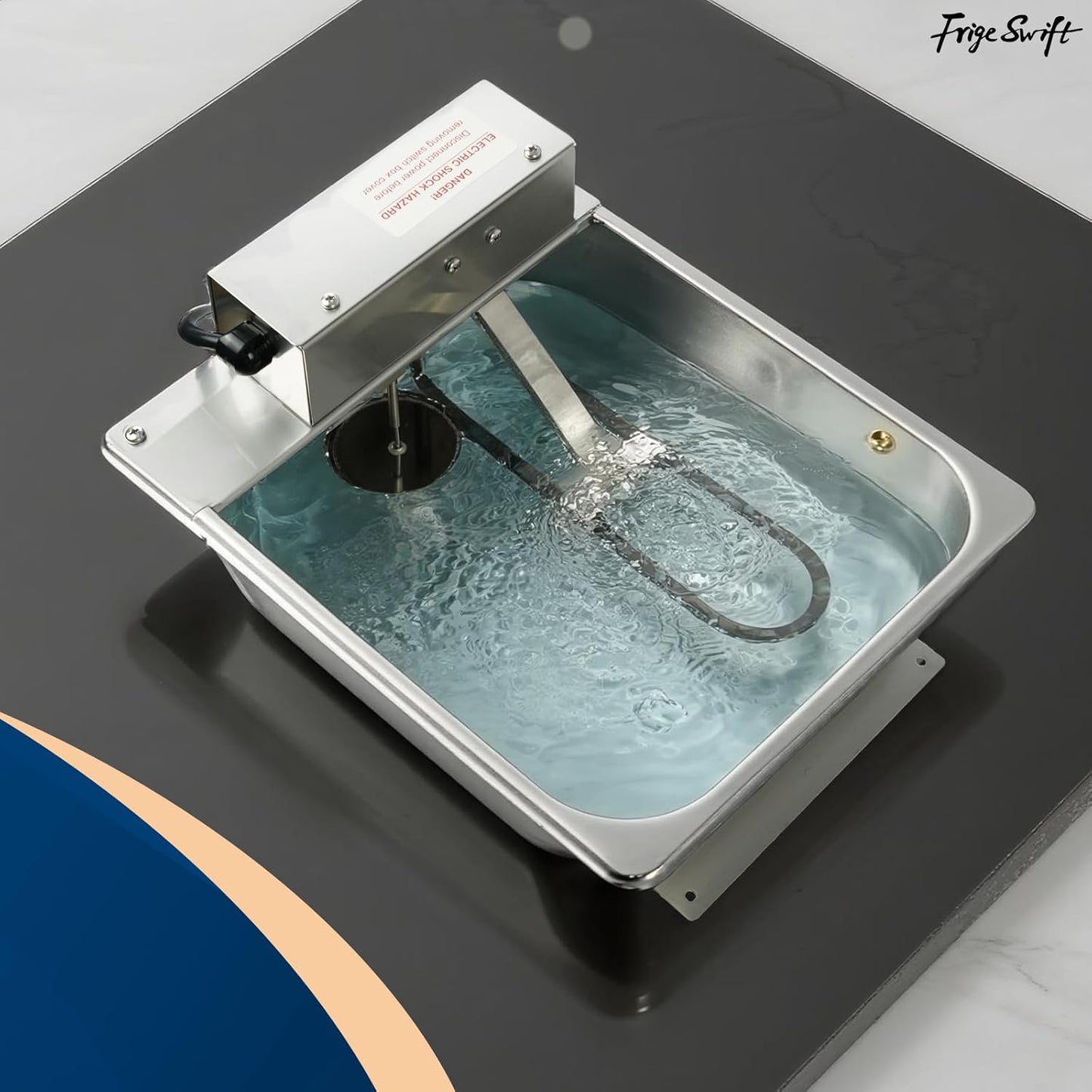 CP807 Stainless Steel Condensate Drain Pan with High-Limit & Float Safety Switches, NSF Certified for Commercial Refrigerators/Freezers Quick Evaporation