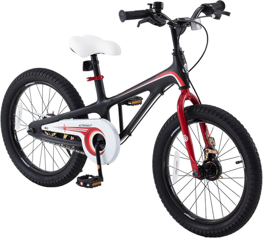 Kids Bike Lightweight Magnesium Alloy Childrens Bicycle (18 Inch With Kickstand, Hand Brakes, Black)