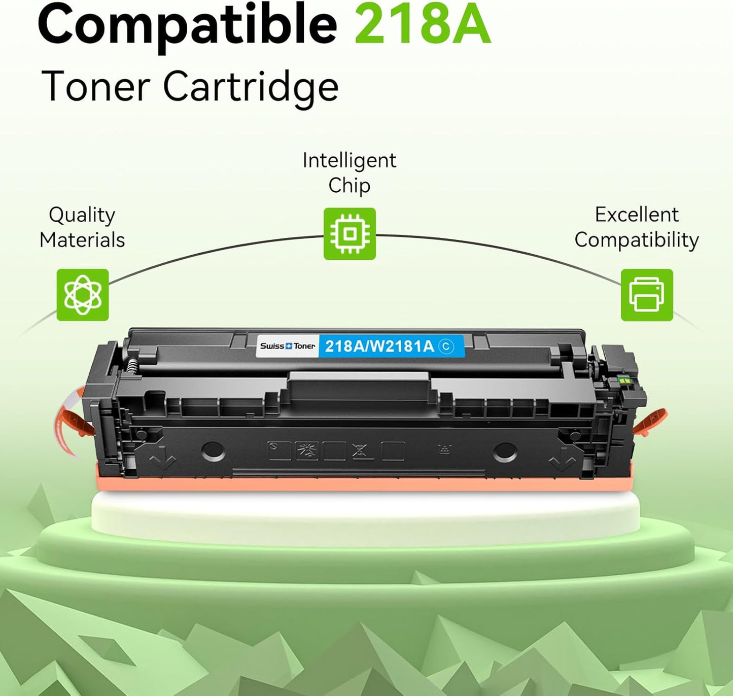 swiss toner 218A Toner Cartridges 4 Pack Compatible Replacement for HP 218X 218A Toner Color LaserJet Pro 3201dw MFP 3301fdw 3301sdw 3301cdw Printer