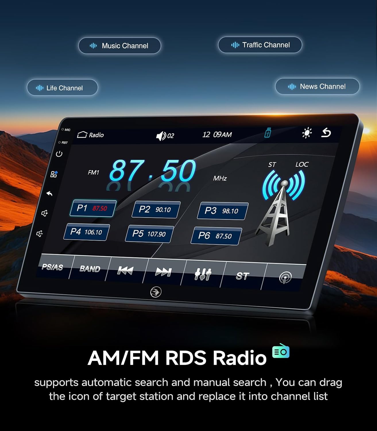 Car Radio Stereo for Honda Accord 2008 2009 2010 2011 2012 2013 10.2 Inch IPS HD Touch Screen Wireless CarPlay Android Auto, WiFi FM/SWC Bluetooth 1080P Backup Camera