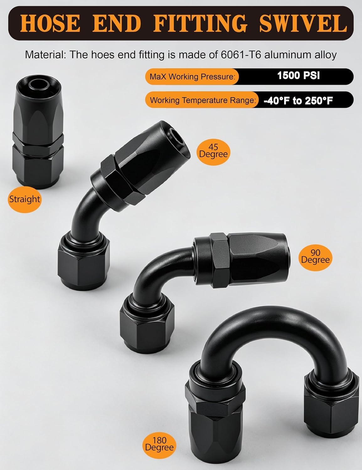 8AN Nylon Braided CPE Fuel Oil Hose, 20 ft 1/2-inch Fuel Line with Fittings Kit, Not for PTFE E85
