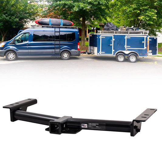 Class 3 Trailer Hitch for 2015-2025 Ford Transit 150/250 & 2015-2024 Transit 350, 2022-2024 E-Transit | 8,000LBS Weight Distribution, Bolt-On 2 Inch Receiver, Heavy Duty Carbon Steel