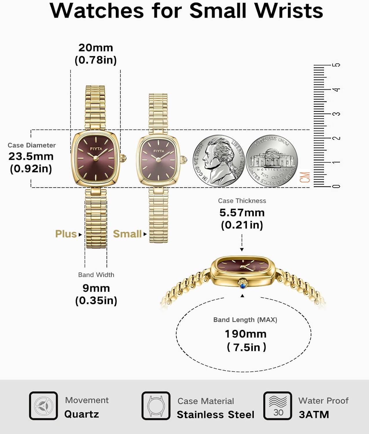 Gold Watches for Women Updated Vintage Ladies Wrist Watches Stainless Steel Dainty Gold Watch with Link Removal