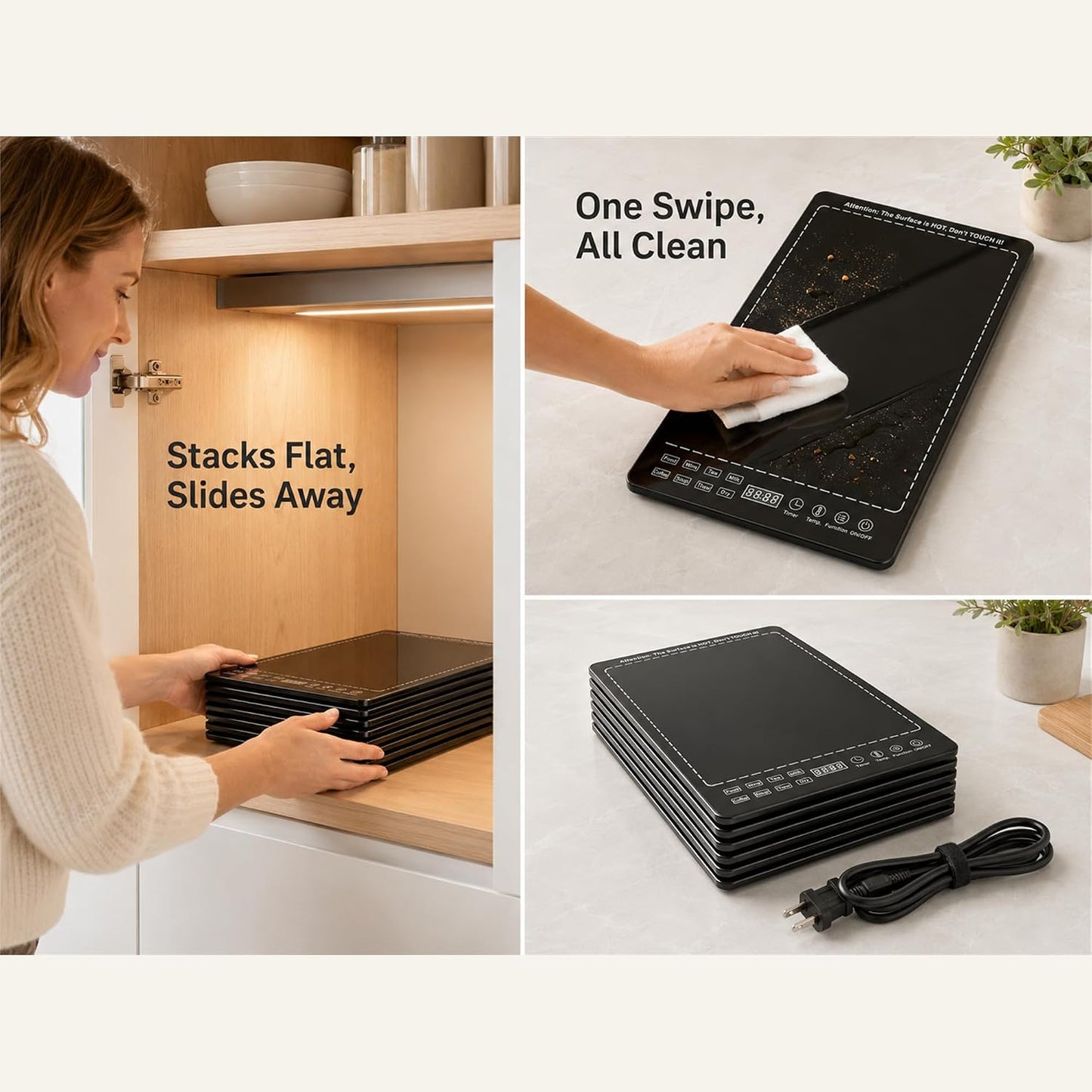 Modular Warming Tray 3-in-1, 25" x 15" Electric Food Warmer for Parties, Tempered Glass Food Warming Mat with 86-248°F Temp, 1-24H Timer for Buffets & Family Dinners