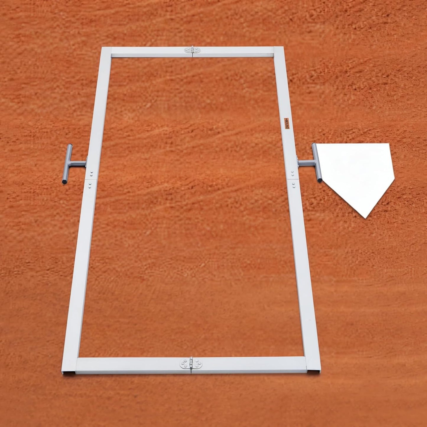 Batter's Box Template, Aluminum, Foldable, Heavy-Duty, for Baseball and Softball Field, Coaching Accessory 4 x 6 Feet