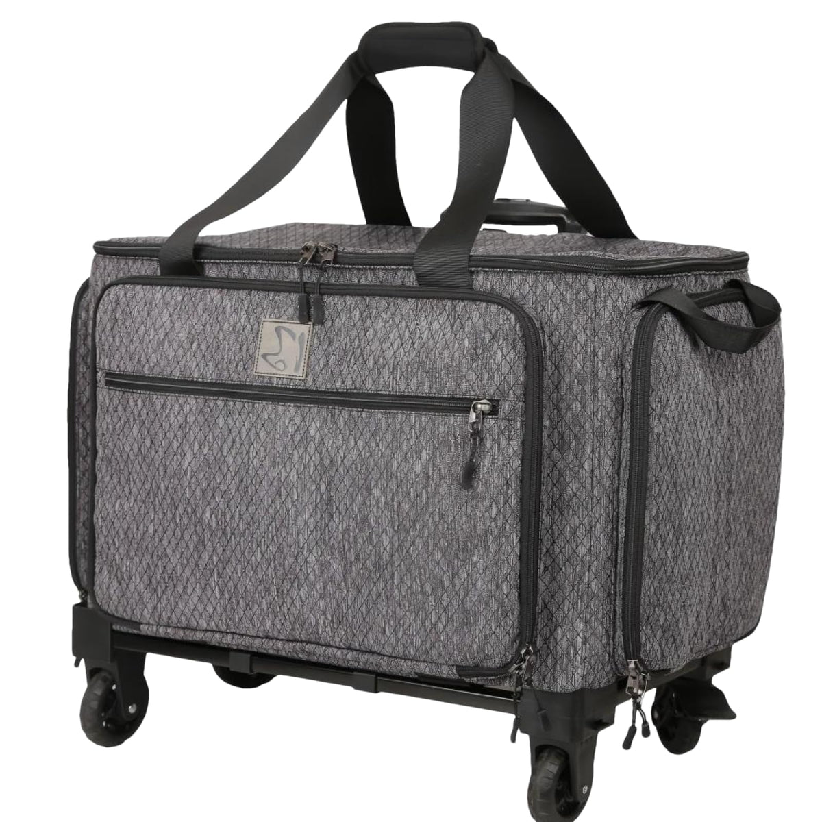 Rolling Sewing Machine Bag Fits for 22"*12"*14" Sewing Machines,YKK zipper,Hard Bottom Pad,Brake Function (Black)