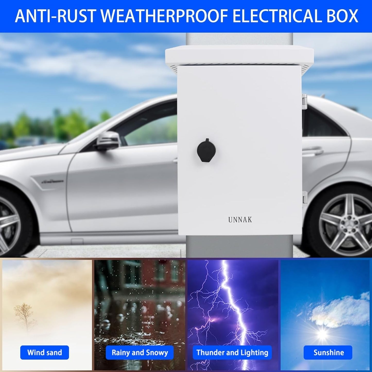 Outdoor Electrical Equipment Enclosure Box - 19.7x15.7x11.8&#34; Outdoor Network Weatherproof Exterior Box Ventilated Enclosure hinged Outdoor