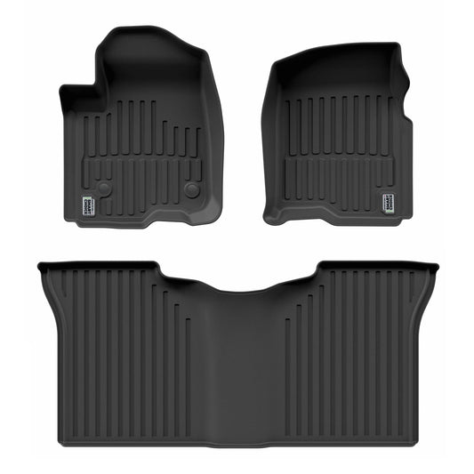 Smart Choice Car Floor Mats Custom fit for 2019-2026 Chevrolet Silverado/2019-2026 GMC Sierra - Made in USA - Black - Full Set 1st & 2nd Row