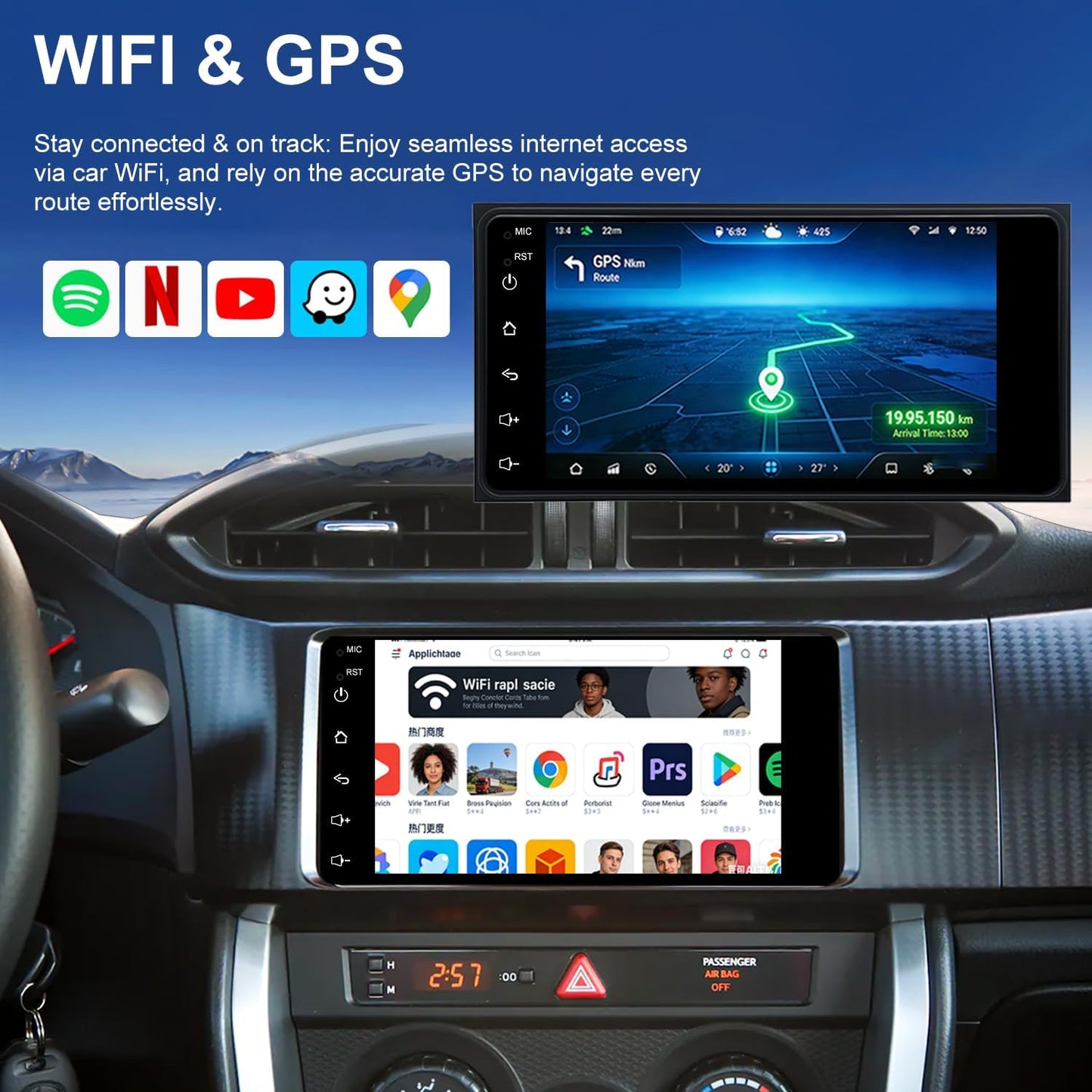 Upgrade 7'' Car Radio Stereo for Toyota Scion FR-S 2013-2016, tC 2005-2016 | xB 2004-2015, xD 2008-2014 Touchscreen Headunit, Wireless Carplay Android Auto, 5G WiFi GPS, Bluetooth FM SWC, Backup Camera