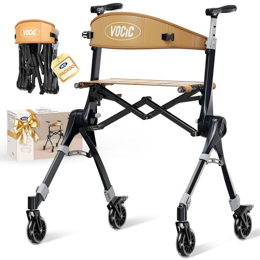 Ultra Lightweight Foldable Rollator for Adults – Z35 Walkers with Dual X-Design, Supports 300 lbs, Includes Carry Bag