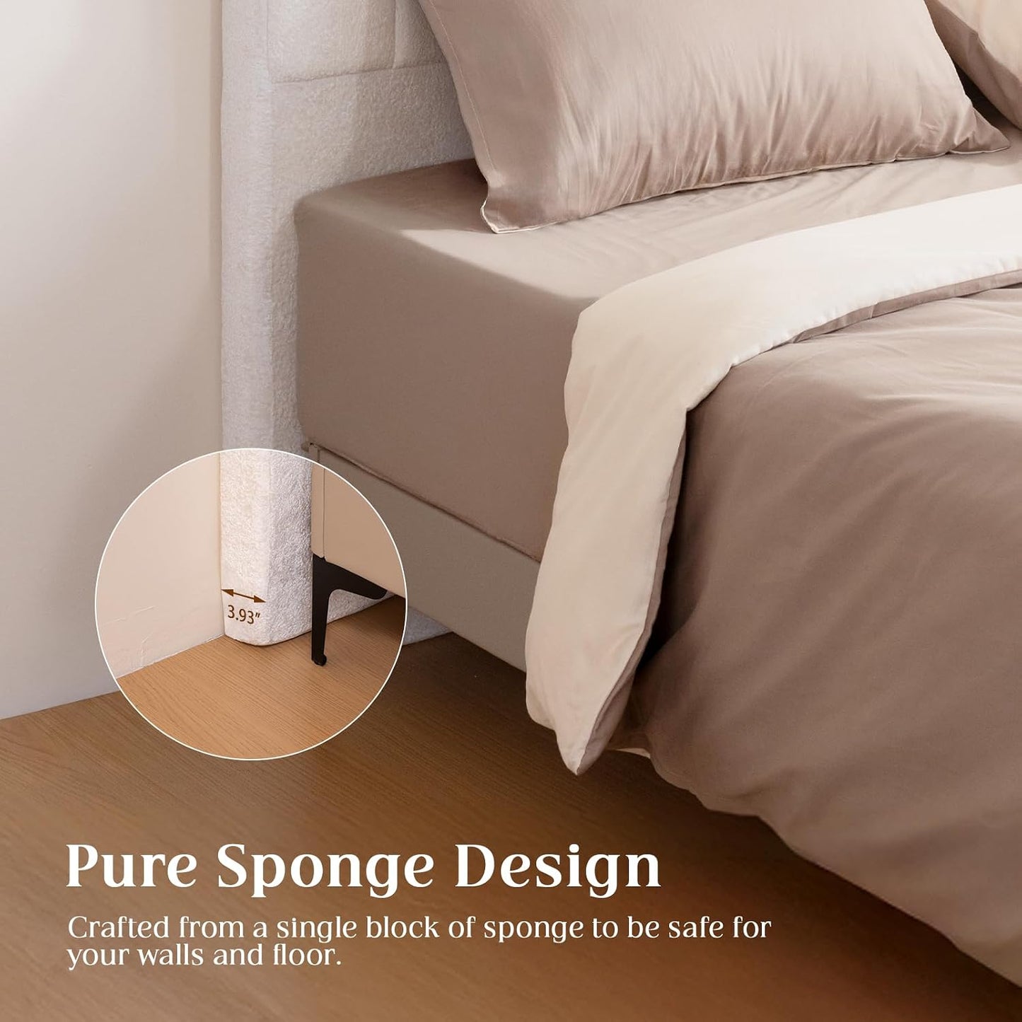 Twin Headboard Only - Beige Velvet Upholstered Headboard for College Dorm, No Assembly Required, Pure Sponge Design, Comfort Head Board, Place Between Bed & Wall,45" H Beige Twin (45"H)