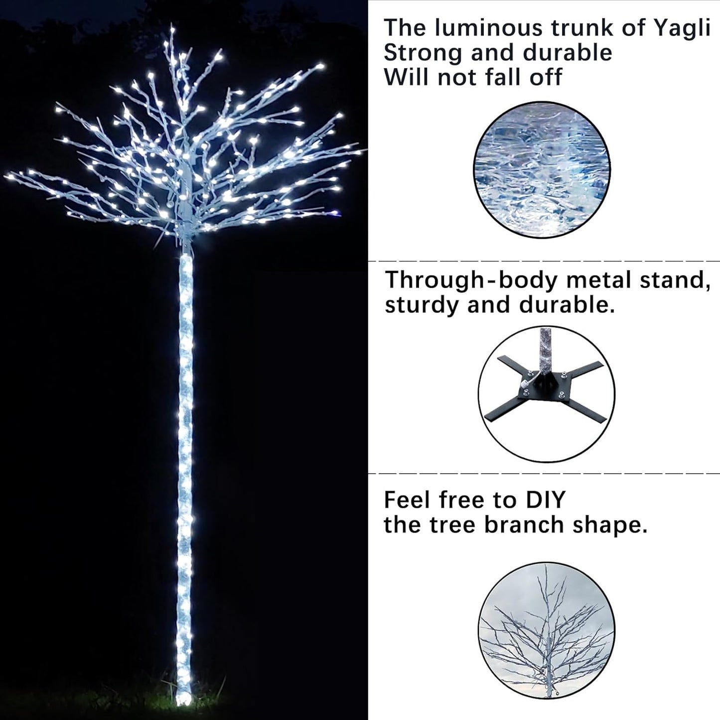 Fairyrain Lighted Birch Tree Lights Artificial Tree Christmas Lights Suitable for Halloween Home Party Decoration Wedding Lawn Patio 7.8FT Warm