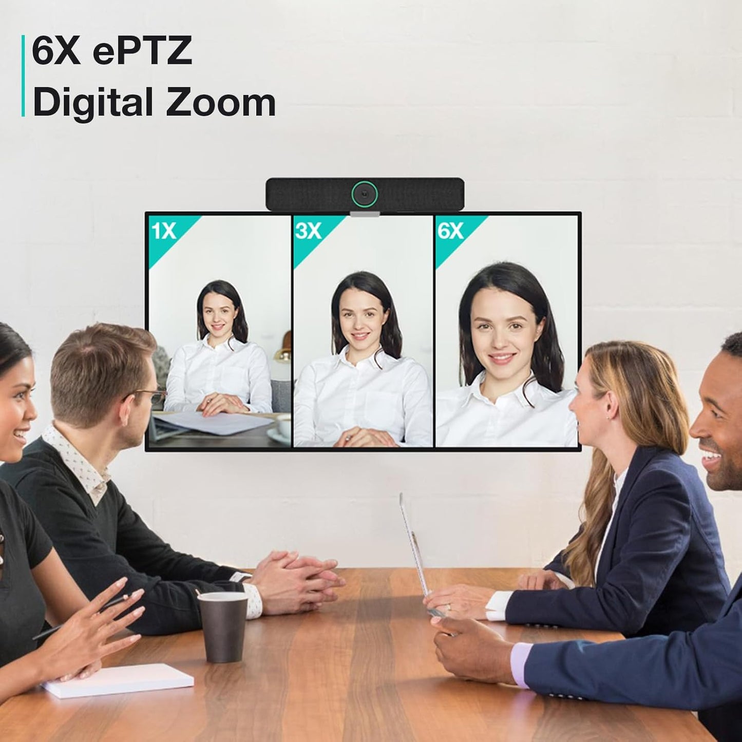 RayBit TB5 Video Conferencing System - Zoom Certificated, Ultra 4K Pro Audio and Video Conference Room Camera with 4 Microphone Arrays & Stereo