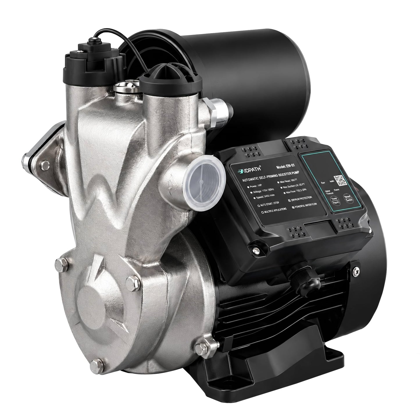 Automatic Self-Priming Booster Pump, 1" NPT Dual Out, 164ft Head, 25ft Lift