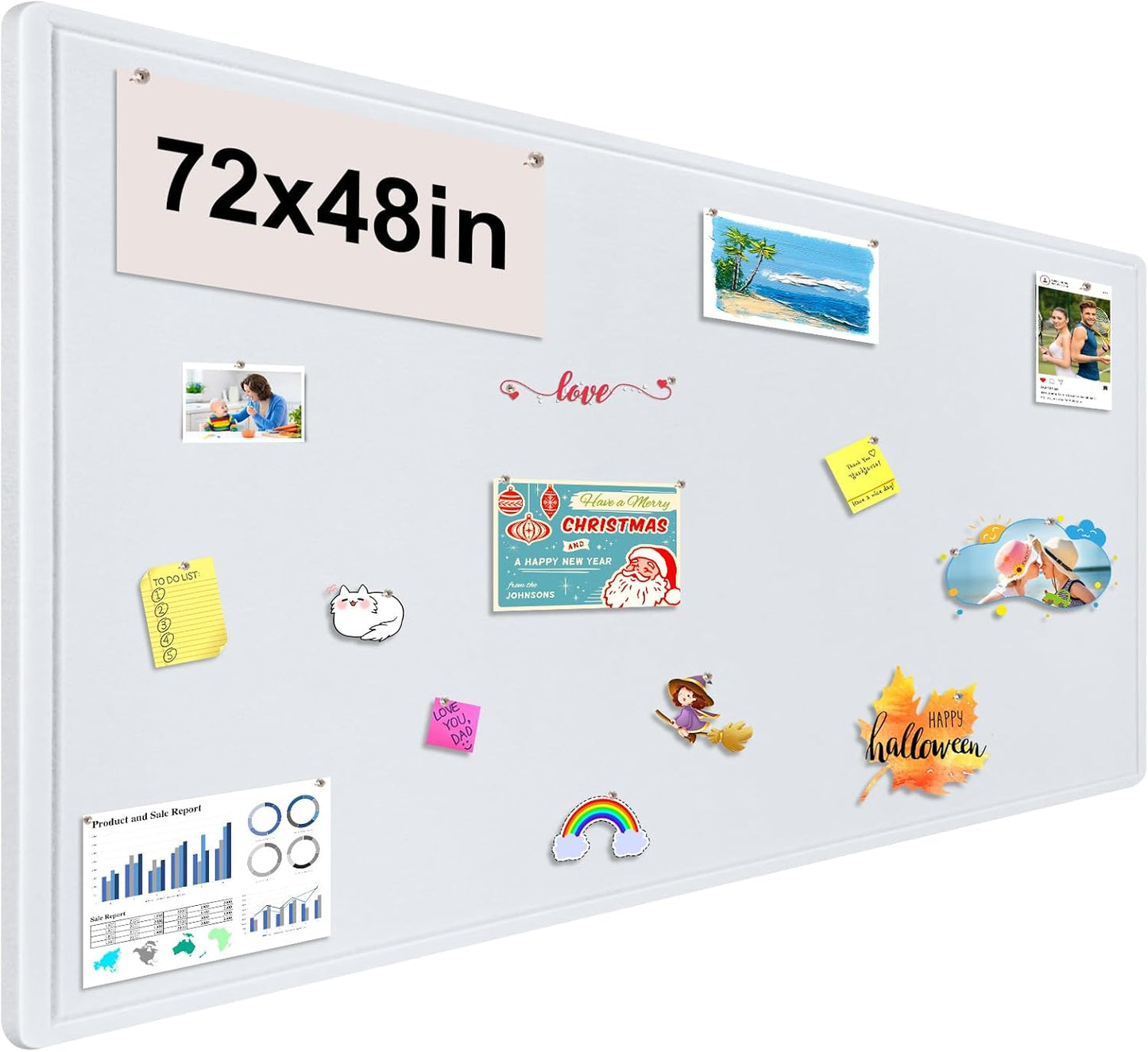Large Bulletin Board, Foldable 72x48 Inches Cork Board Alternative, Large Felt White
