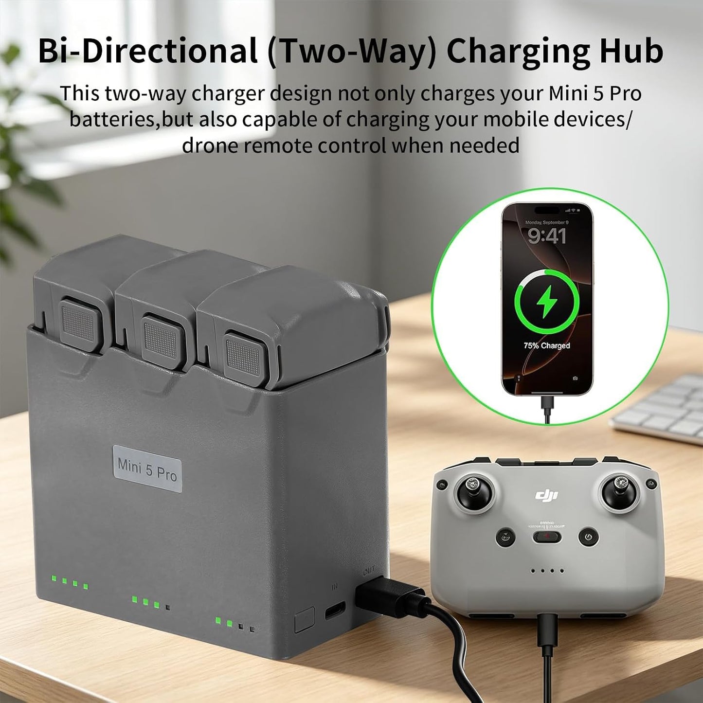 Intelligent Flight Battery Plus(2-Pack) with Bi-Directional Charging Hub for DJI Mini 5 Pro 5000 mAh 47 Mins Flight Time Upgrade 2025