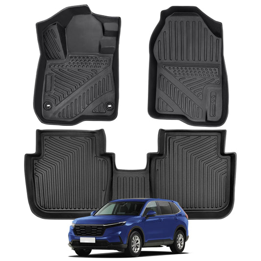 Floor Mats for Honda CR-V 2023 2024 2025 2026, TPE Rubber All Weather Floor Liners for Honda CRV Hybrid & e:FCEV 2023-2026, Odorless Anti-Slip 1st & 2nd Row Car Liners