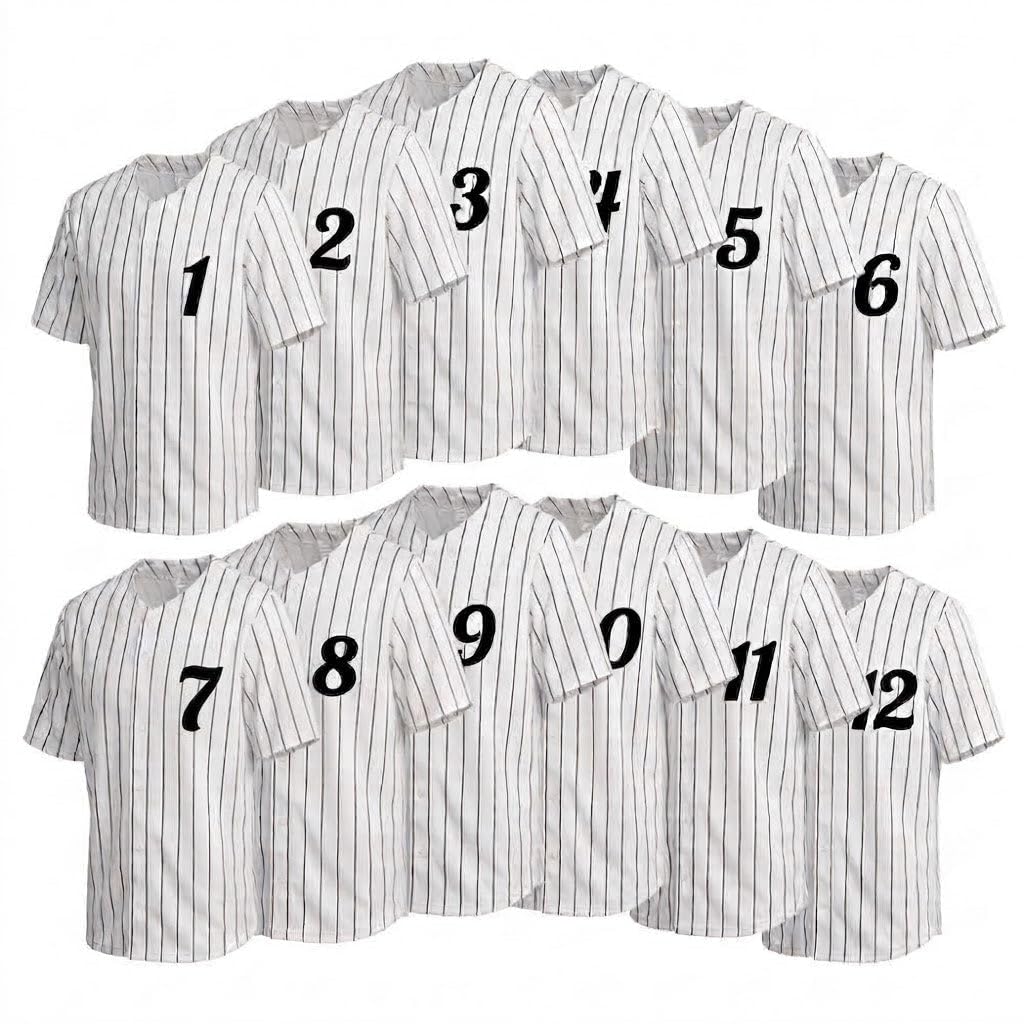 Softball Baseball Jersey 12-Pack | Pinstripe Team Set | S-2XL