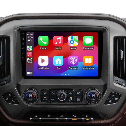 10.2'' 64GB Car Radio Stereo for 2014-2018 Chevy Silverado/GMC Sierra, Plug and Play Android 13 Head Unit with Wireless Carplay/Android Auto/1080P Backup Camera/FM AM Radio