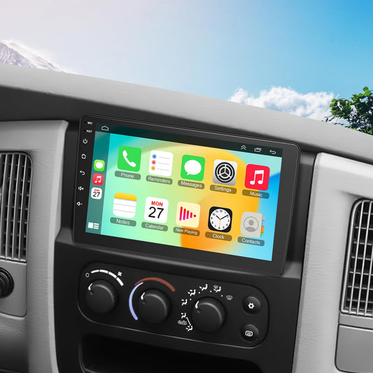 (8Core + 64GB) Car Radio Stereo for Dodge RAM(2002-2006),for Jeep Wrangler (2003-2006),Jeep Grand Cherokee (1999-2004),9 Inch QLED Touch Screen with Wireless Carplay&Android Auto&Mirrolink For Dodge Ram 2002-2006
