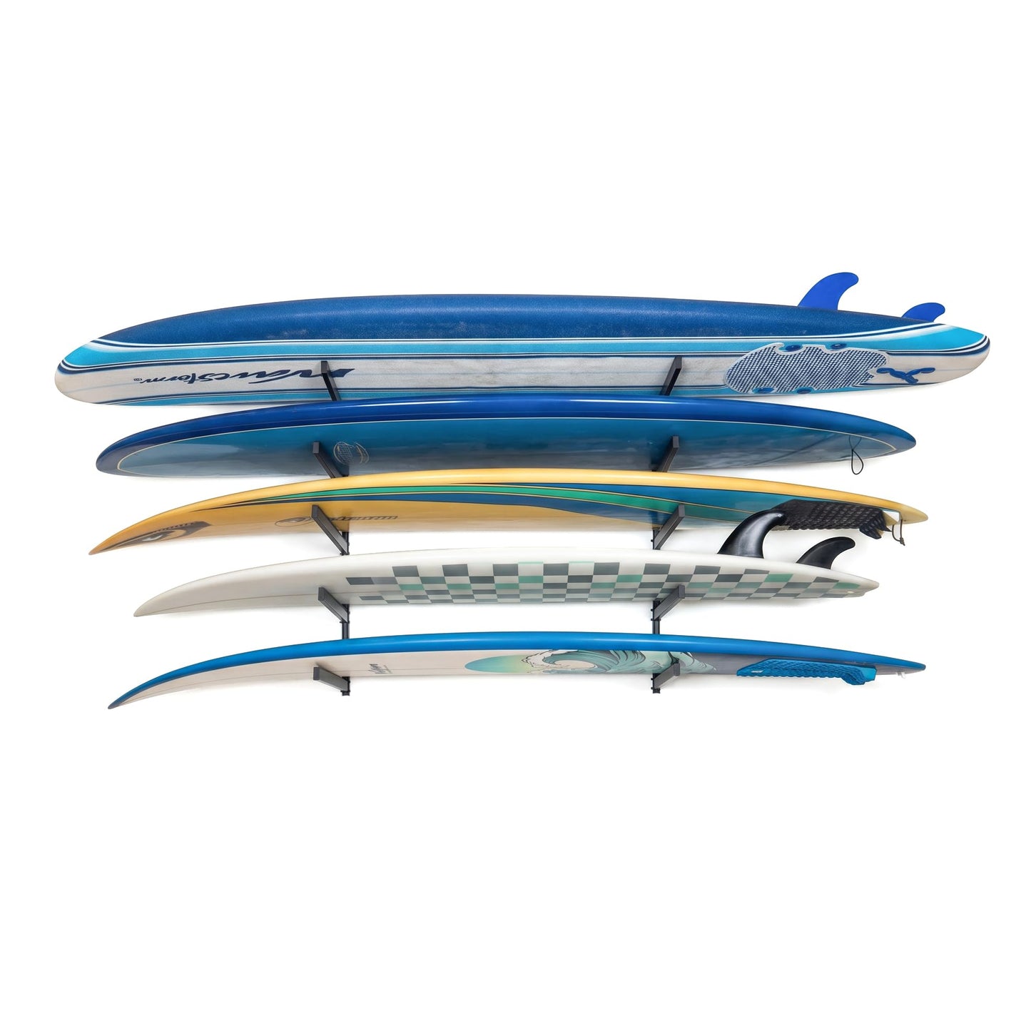 StoreYourBoard G-Vert Mini Wall Rack – Heavy-Duty Indoor Adjustable Multi-Sport Board Rack, 5 Levels for Surfboards, Paddle Boards, Snowboards, Skateboards and More, Holds 200 lbs