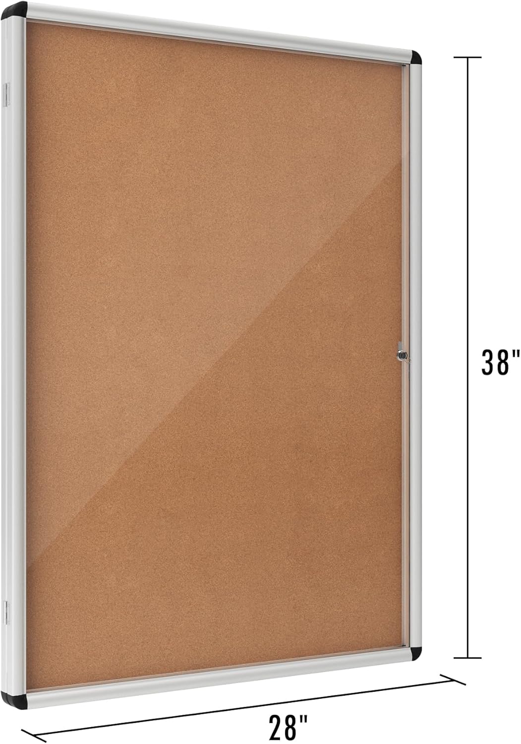 INNOVART 38”x28” Enclosed Bulletin Board, Weatherproof Outdoor Enclosed Cork Board with Swing-Open Locking Door, Aluminum Frame Wall Mounted Display Case for Home, School, Office, Commercial