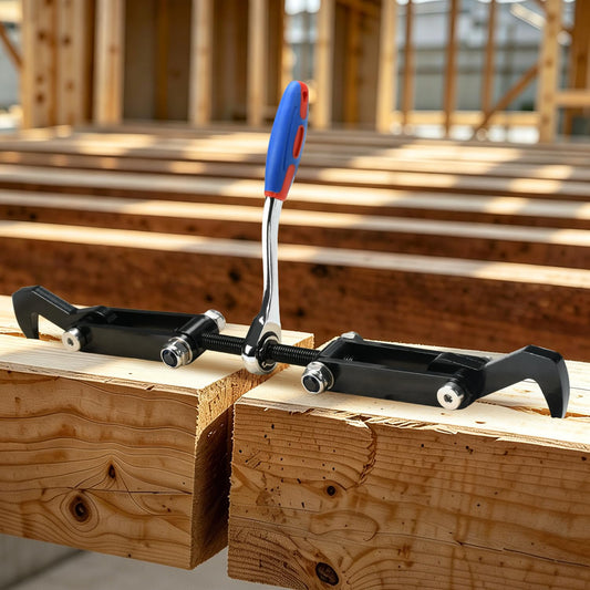 Ratcheting Beam Puller Tool with Iron Hooks, 4.53" Clamping Stroke