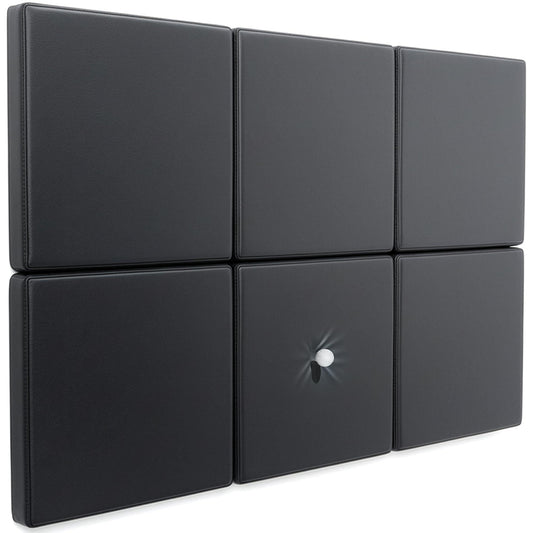 Life Finds 6 Pack Wall Pads, 20 x 20 x 3 in Each, High-Density Memory Foam Golf Enclosure Padding with PU Leather Surface, Impact Protection for Golf Simulators, Self-Adhesive, LF-WPP6