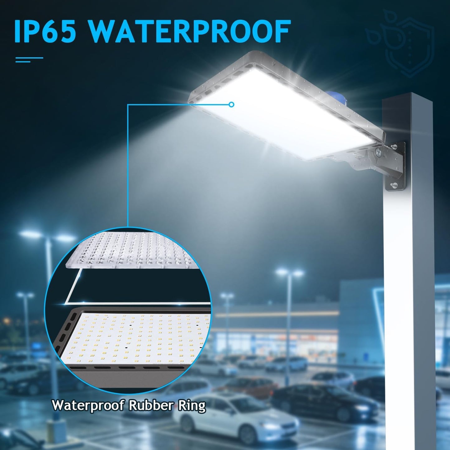 350W LED Parking Lot Light Dusk to Dawn Photocell 5000K Commercial Outdoor Area Light IP65 Waterproof 100-277V 52500LM Wall Mount 3 Pack 350W*3 Wall Mount