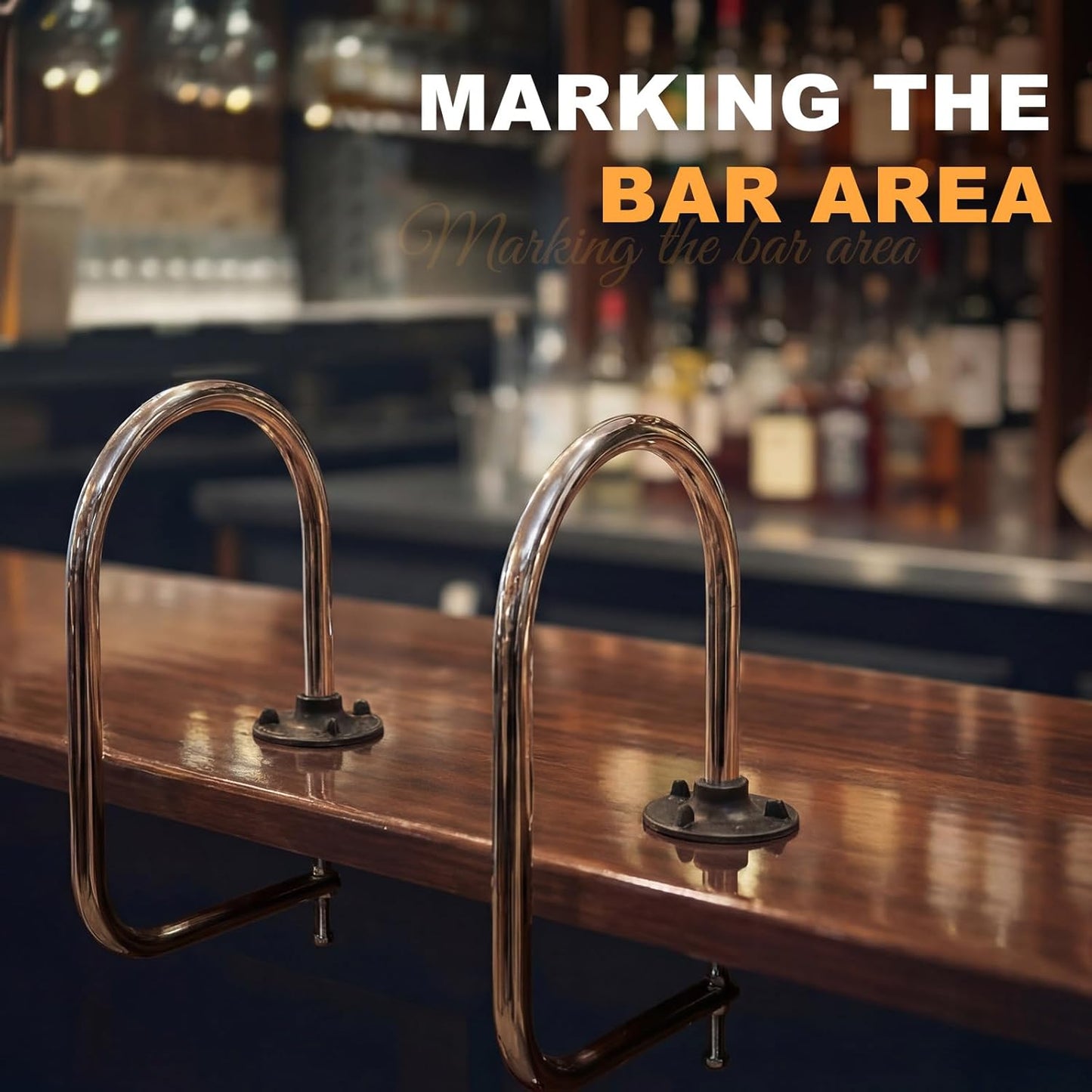 2 Pack Service Rail Single Arm Bar Service Rail Waitress Stall Silver Chrome Finish Tubing Area for Waitstaff to Retrieve Drinks, Avoid a Busy and Hectic Crowd for Staff