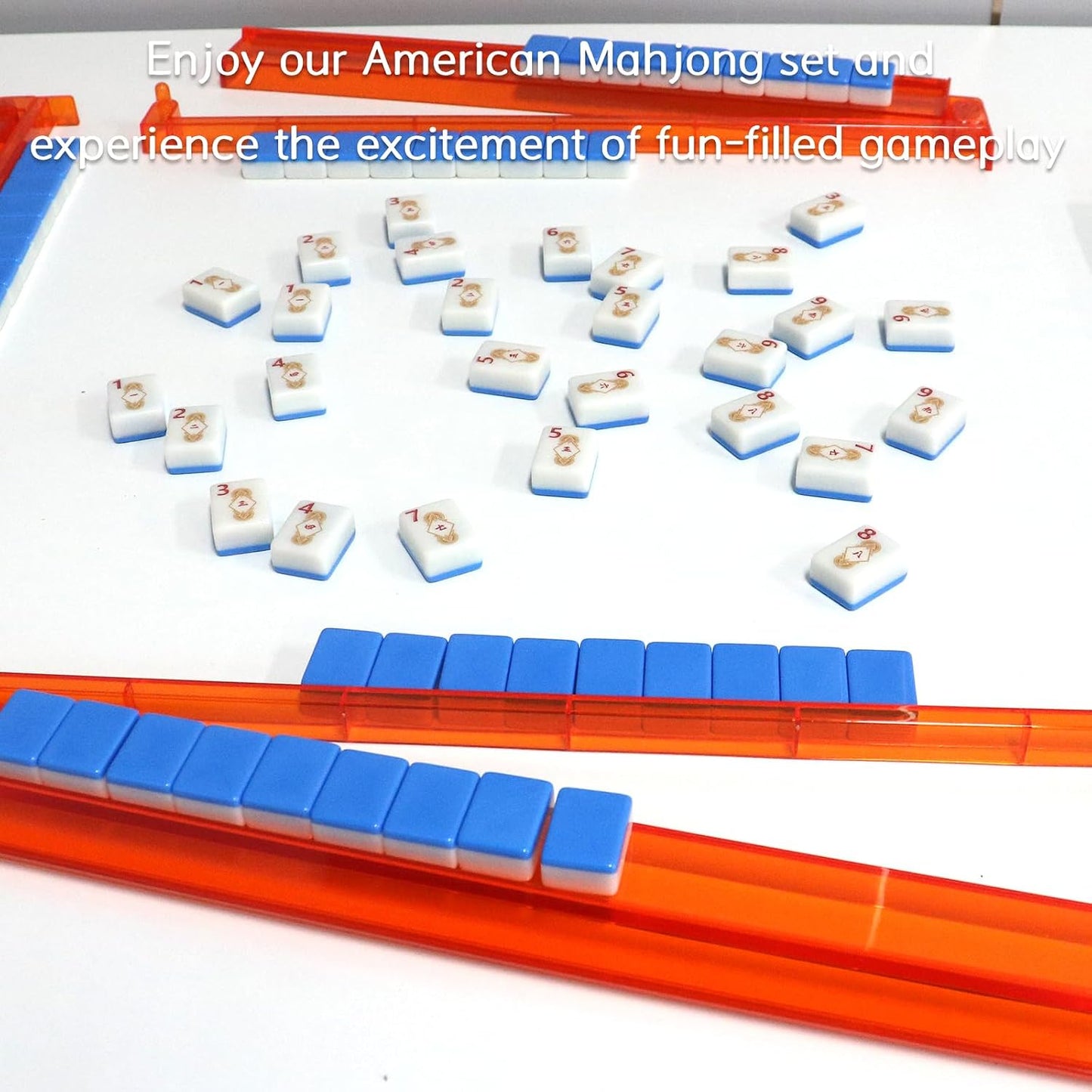 160 Pcs American Mahjong Tile Set with Racks | Vintage Gilded American Mahjong Set