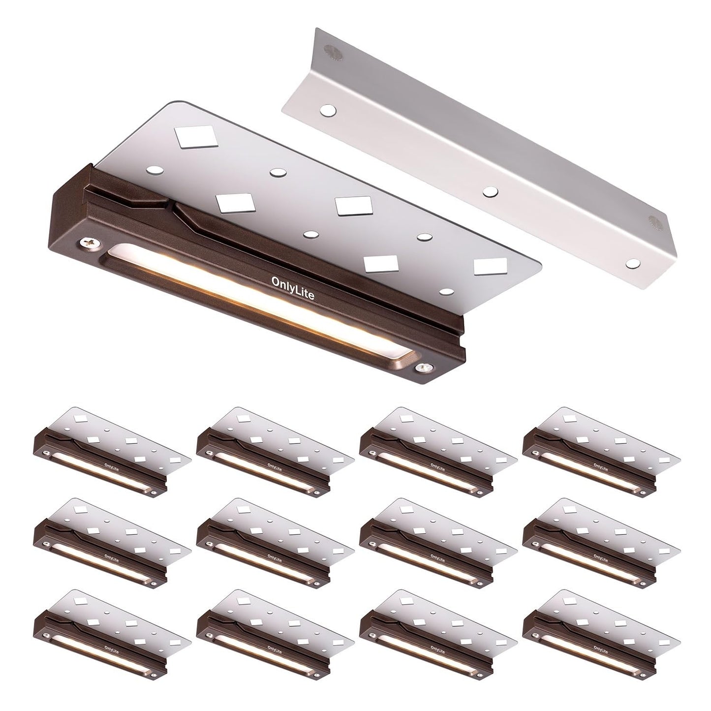 7 Inch Retaining Wall Lights, 3.5W LED Hardscape Lighting Low Voltage Step Light, IP67 Sealed, 12V-24V Landscape Paver Lights, 2700K Warm White Outdoor Stair Light, 12Pack with IP65 Connectors