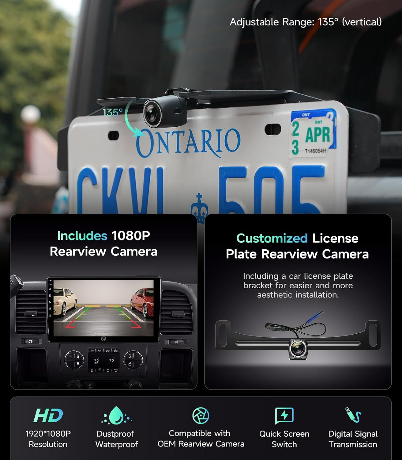 Car Radio Stereo for Chevy Silverado GMC Sierra 07-13, CarPlay Android Auto | 10.2-inch IPS HD touchscreen, 64G storage, 5G WiFi GPS, Bluetooth FM AM SWC, plug-and-play, 1080P backup camera