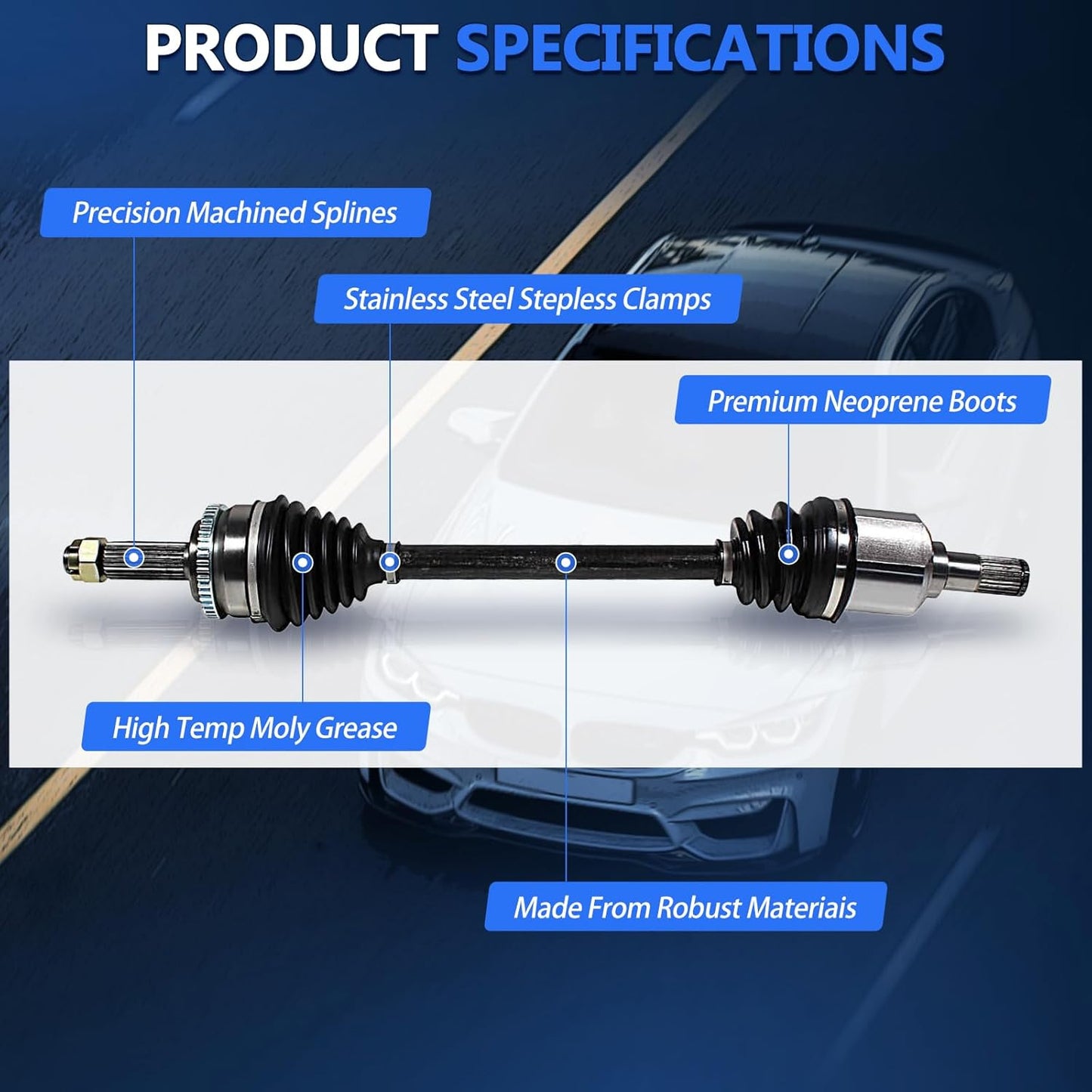 Maxfavor FWD CV Axle fit for 2012 2013 2014 2015 2016 2017 2018 Nissan Versa/Versa Note, 1.6 S S SL S Plus SR SV 1.6L L4, Manual Trans, CV Axle Shaft Assembly Front Left Right Side