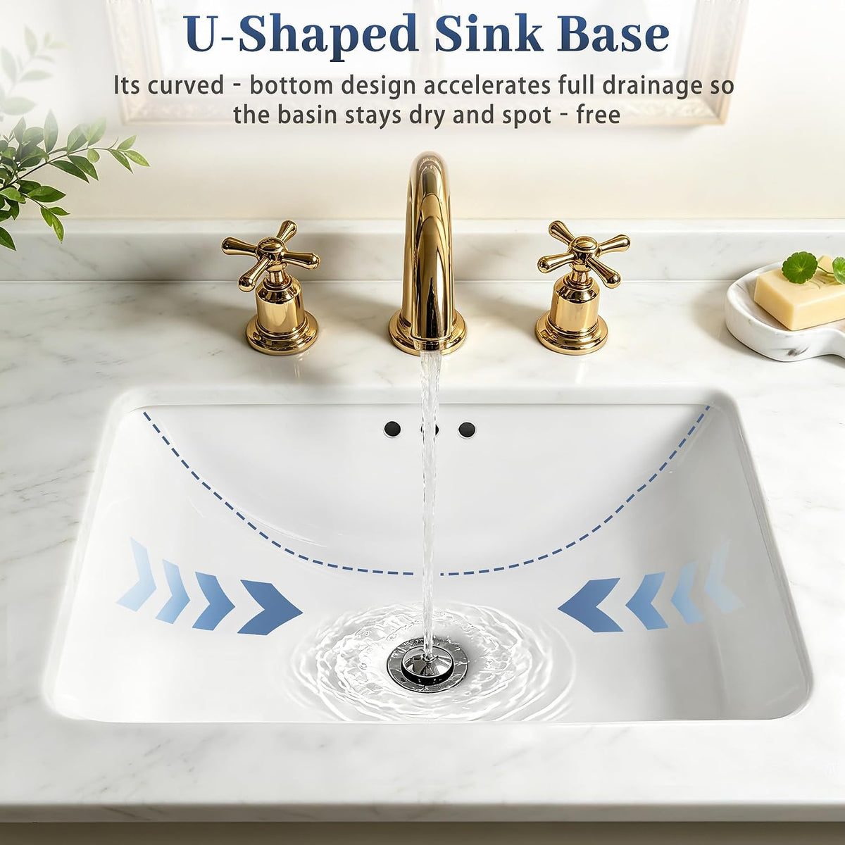 IBVIVIC Undermount Bathroom Sink, 21.1x14.7 Inch White Rectangle Porcelain Ceramic Vessel Sink, Deep Basin with Overflow - Under Counter Lavatory Vanity Sink for Home & Hotel 21.1*14.7Inch