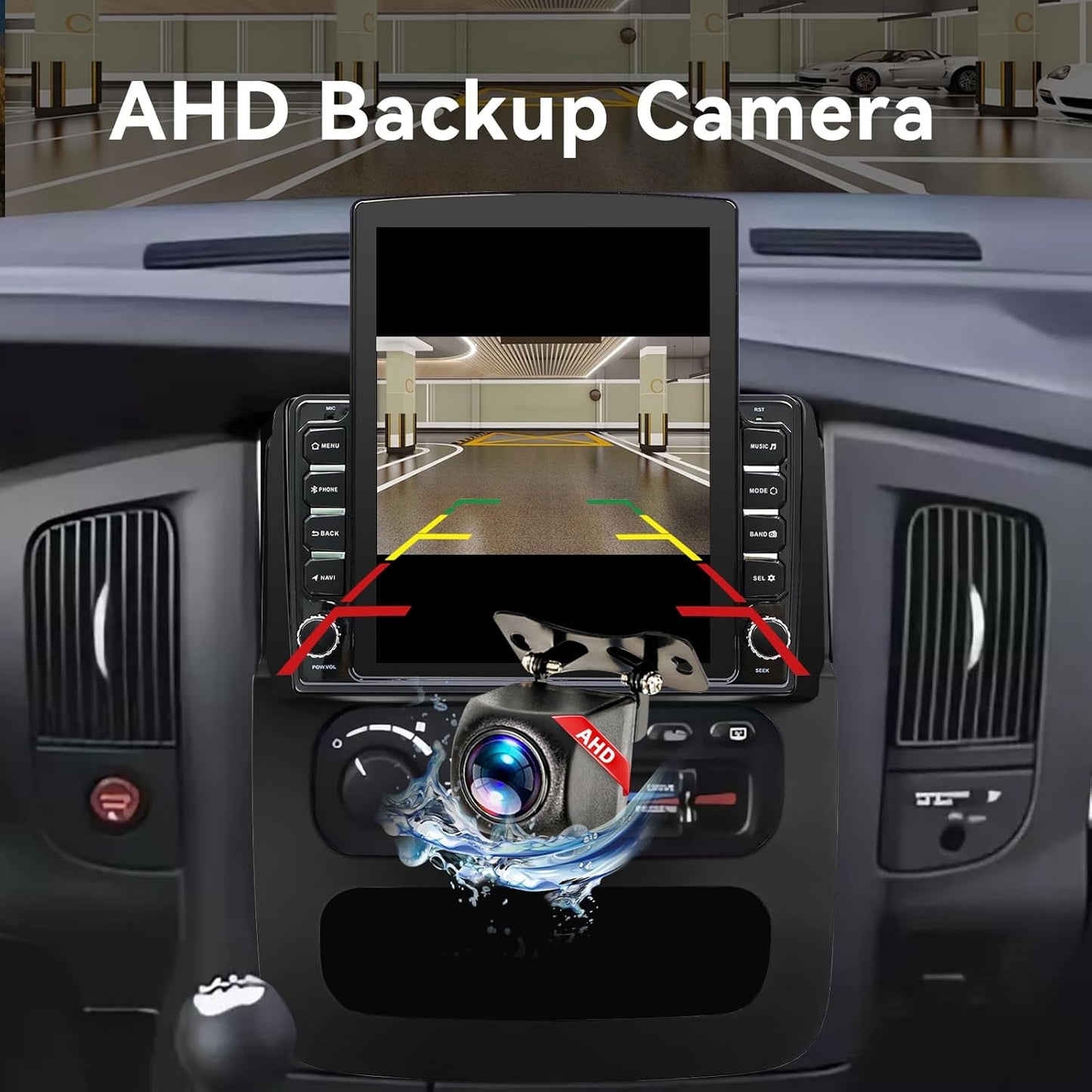 Android 14 Car Stereo Radio Compatible with Dodge Ram 1500 2500 3500 2002 2003 2004 2005 Wireless CarPlay & Android Auto AHD Backup Camera Upgrade 9.7" Touch Screen GPS WiFi SWC FM Bluetooth 2+64G for 2002-2005 Ram