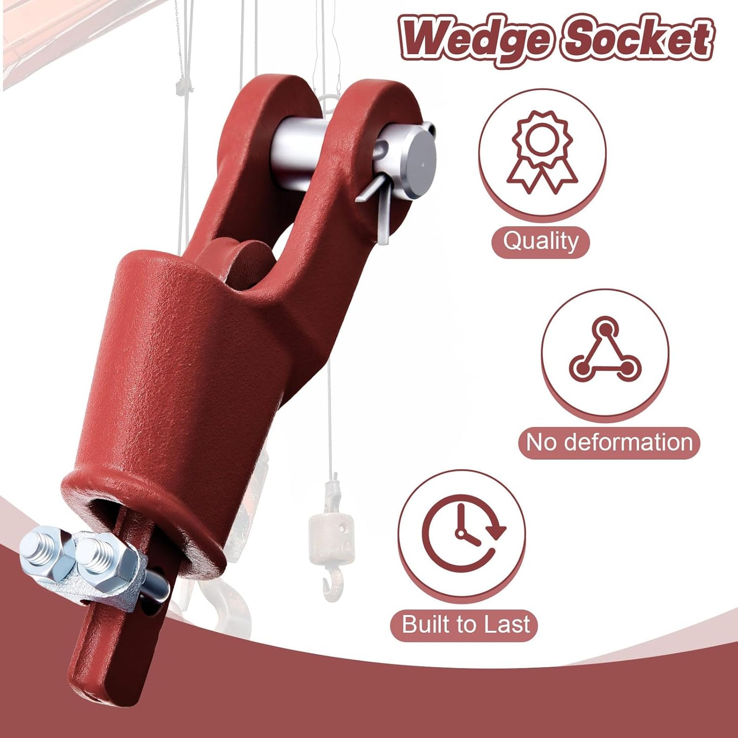 1 Set 3/8" Wedge Socket High Tensile Casting Steel Wire Rope Wedge Open Spelter Socket