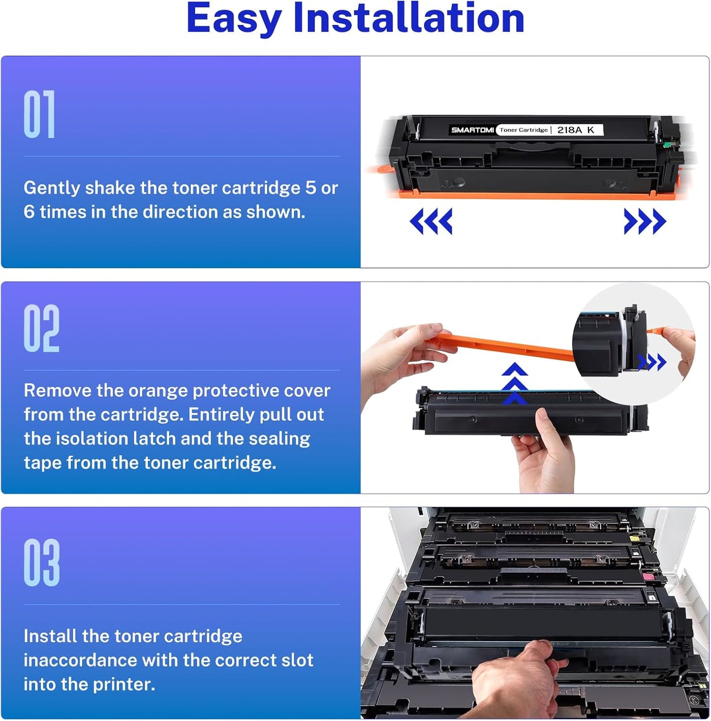 218A Toner Cartridge 4 Pack Set Compatible Replacement for HP 218A 218X W2180A W2181A W2182A W2183A Works with Color Pro MFP 3301 3201 Series MFP 3301cdw 3301fdw 3301sdw 3201dw Printer with Chip